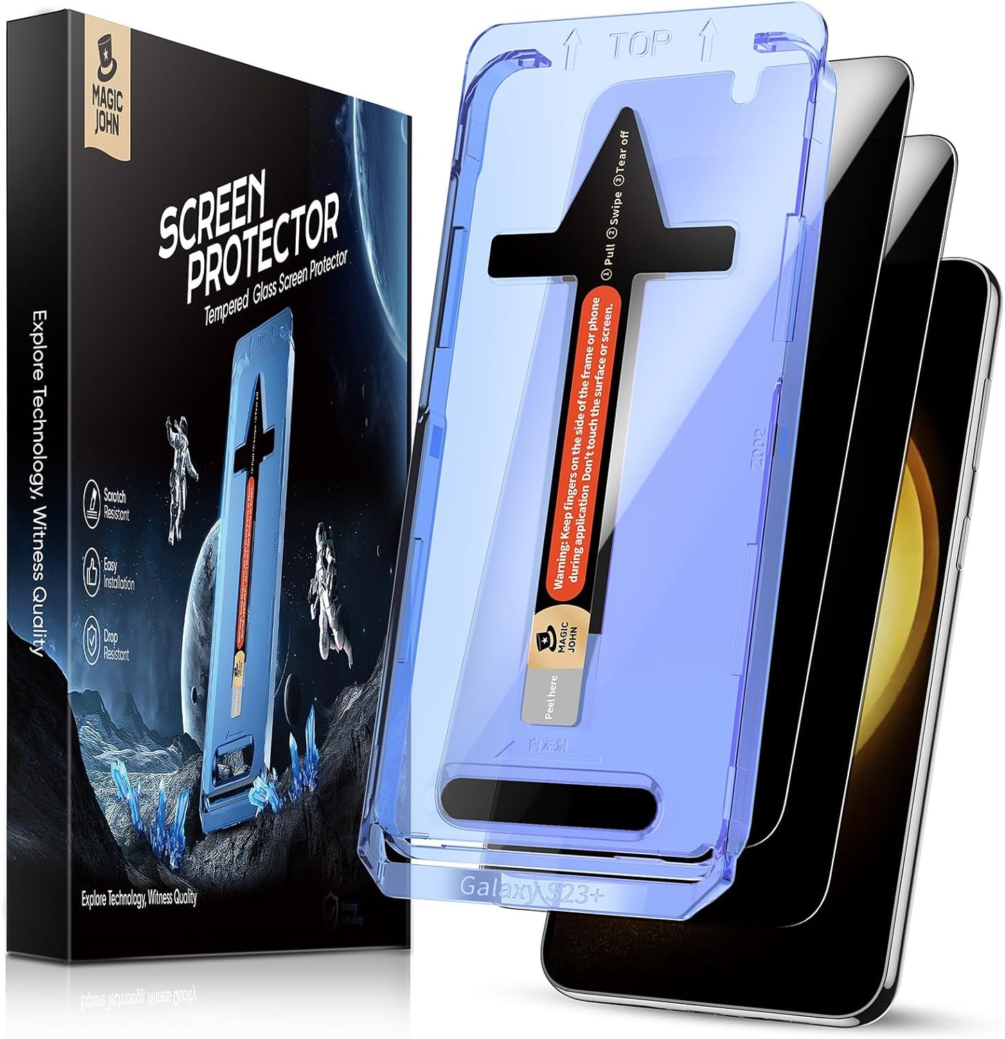 2PCS Privacy Screen Protector for Samsung Galaxy S23 Plus 6.6 Inch Anti Scratch