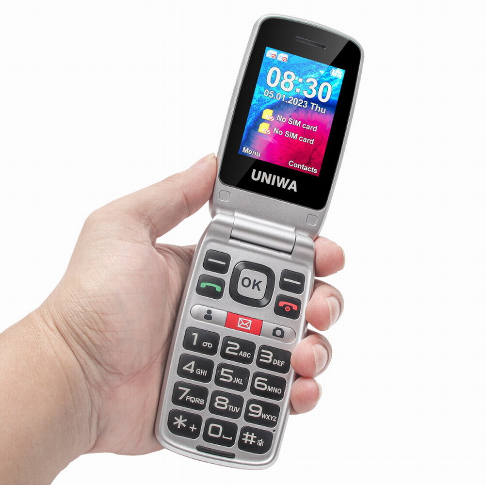 UNIWA V202T 2.4 Big Font Button 4G Old Flip Feature Mobile Phone For Senior