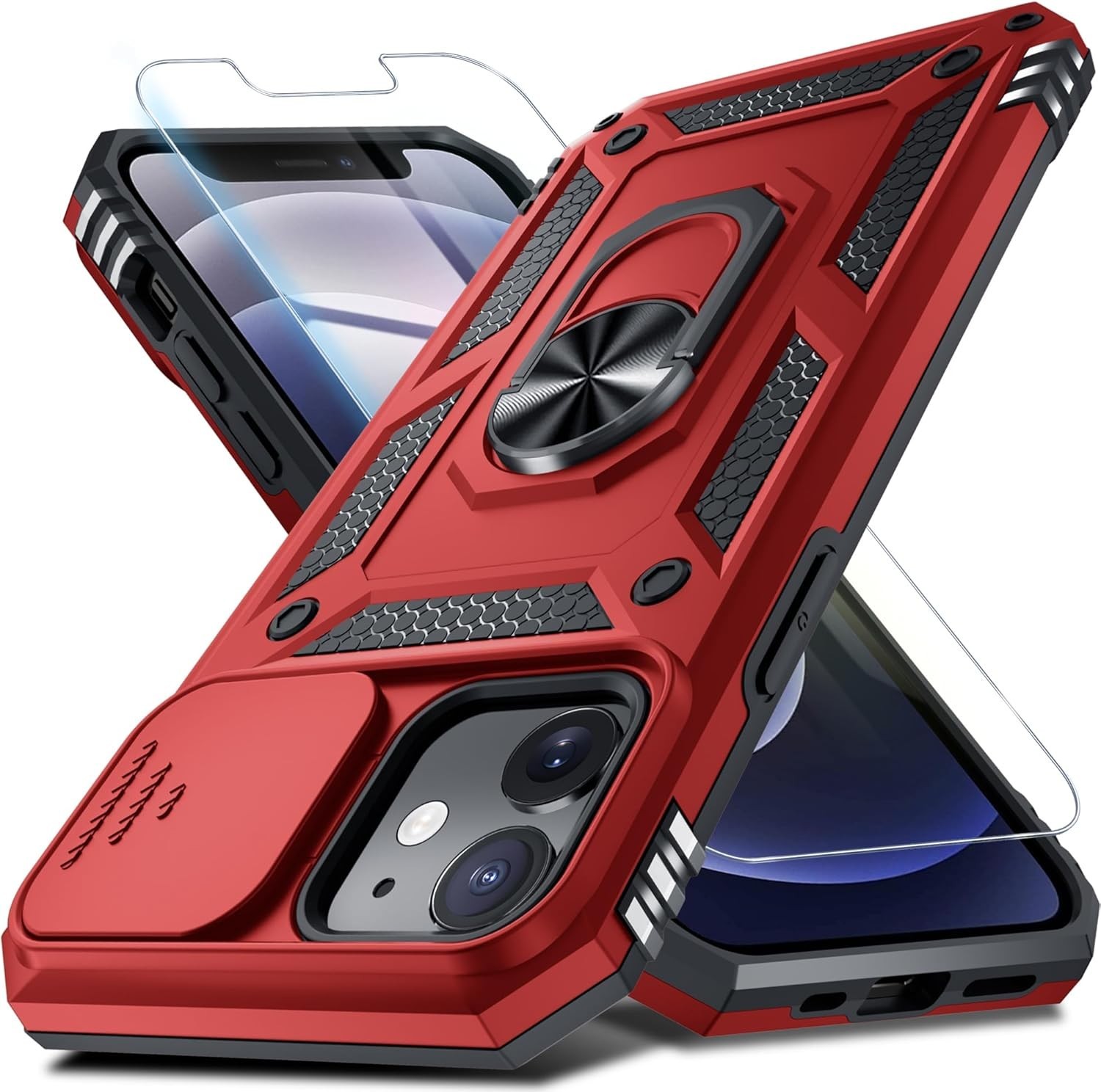 Case for iPhone 12 & 12 Pro Phone Cover Heavy Duty Shockproof Full Body Purple