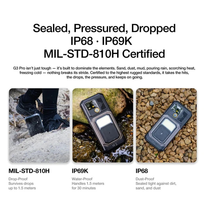 AGM G3 6.72″ 120Hz 12/512GB IP68 IP69K 5W Speaker 10000mAh Rugged By Fedex