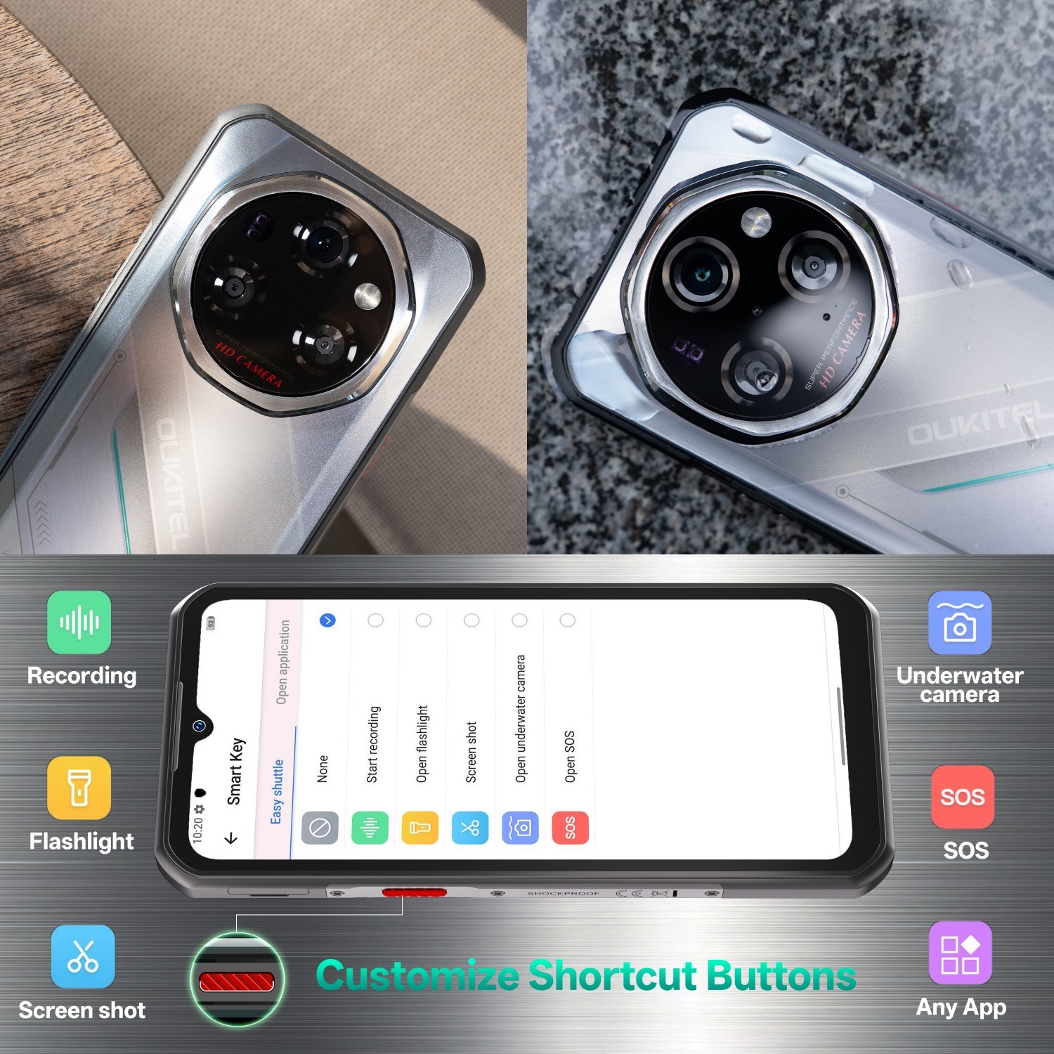 OUKITEL WP62 Rugged Phone 5G Android 15 24(8+16)GB+256GB/1TB 11000mAh 108MP NFC