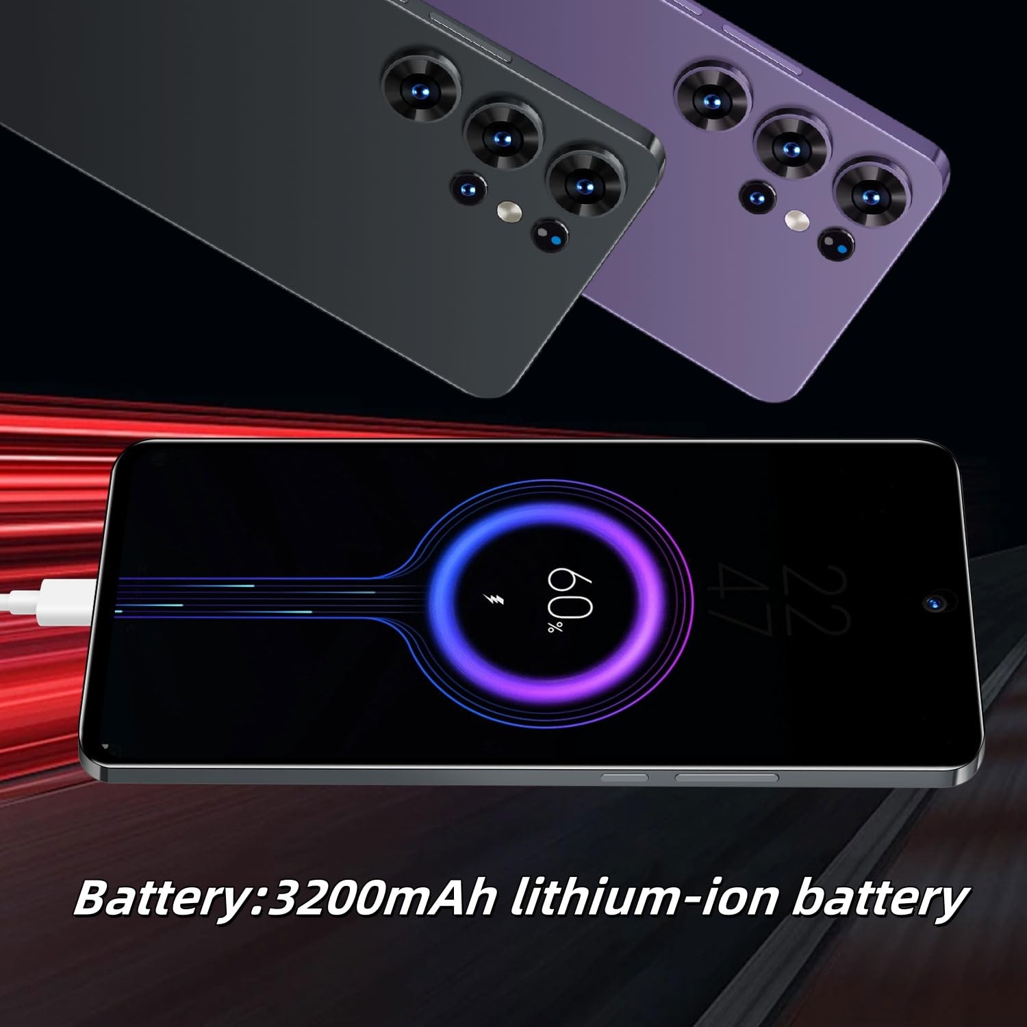 Unlocked Phone，6.56 inch Screen，2G RAM and 64G ROM，16MP Rear Camera，Supports …