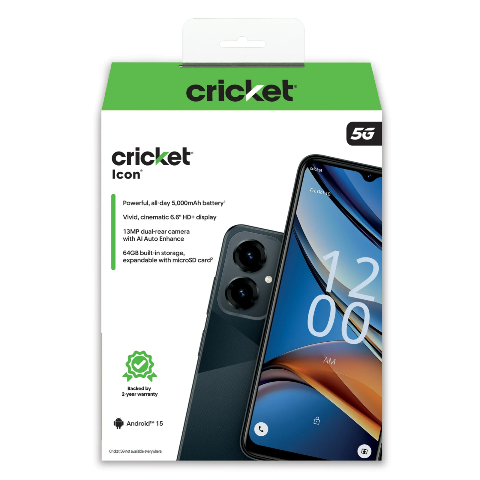 Cricket Wireless Icon 2026 64GB, 4GB RAM (Prepaid) Steel Gray – Brand New Sealed