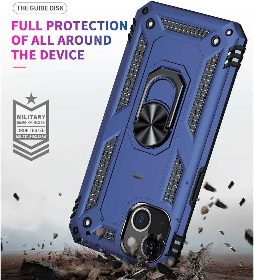 iPhone 13 Case, Ring Shockproof Protective Phone Case for iPhone 13, Blue
