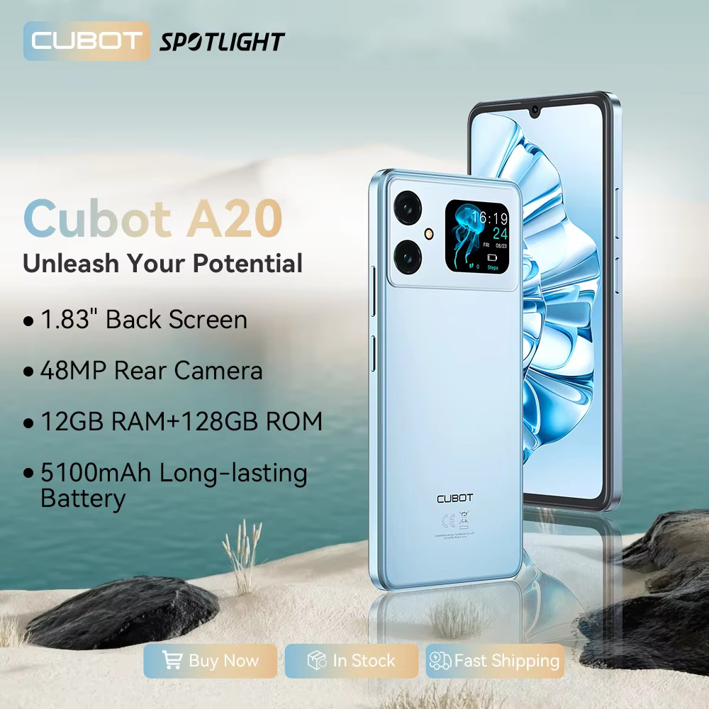 Cubot A20, Smartphone Android 14, 12GB (4GB+8GB Extend) RAM+128GB ROM, 90Hz 6.7