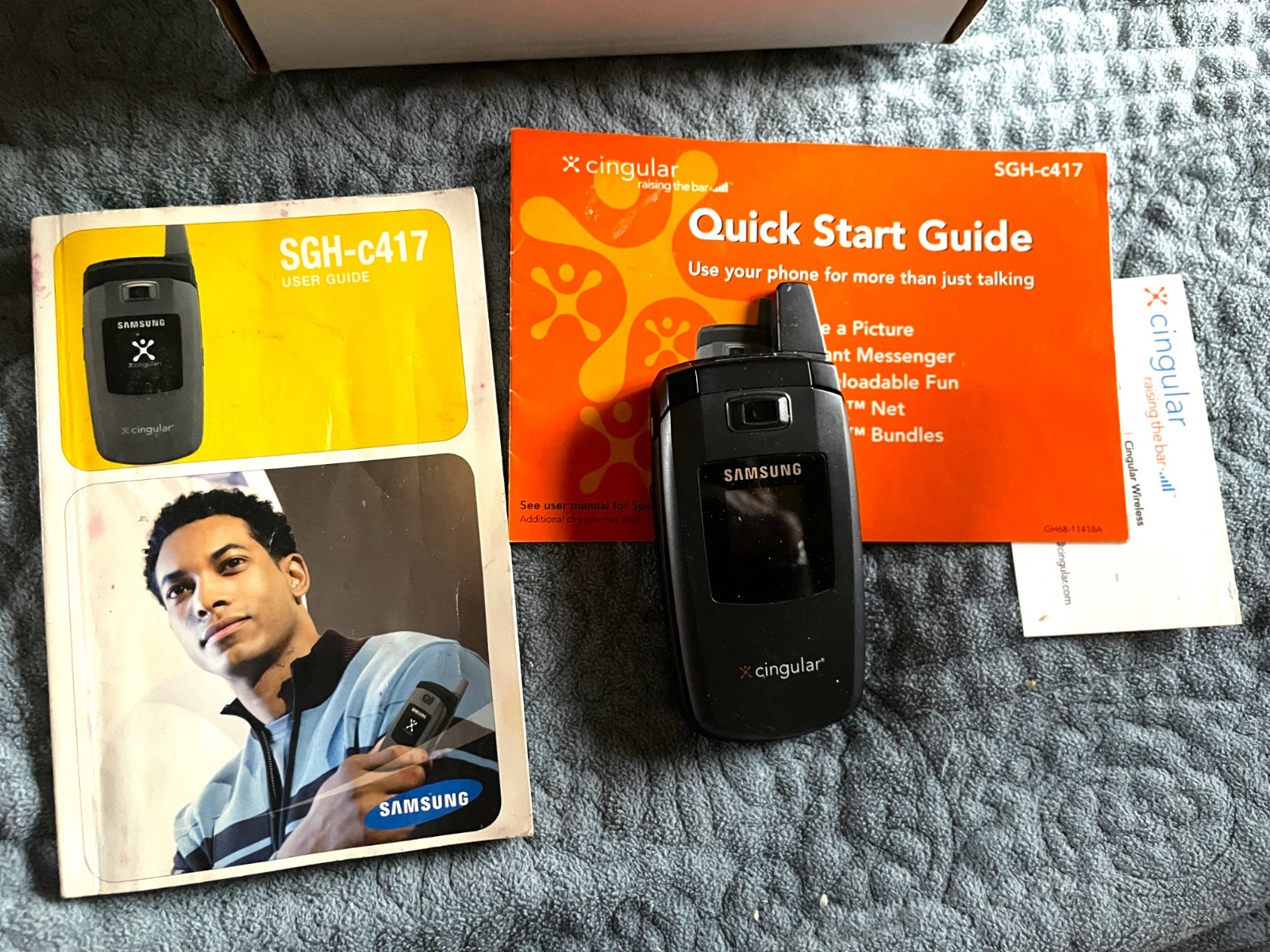 Samsung SGH-C417 – Black ( AT&T / Cingular ) Rare Cellular Flip Phone Unused