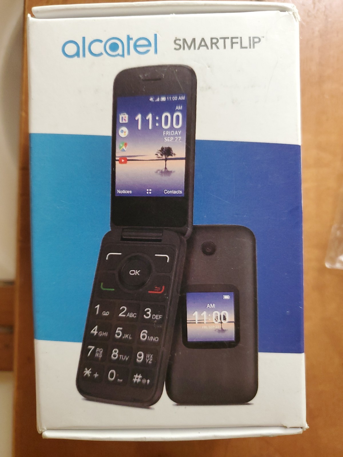 Alcatel SMARTFLIP 4G LTE Flip Phone 4GB Black Big Buttons AT&T Prepaid 4052r New