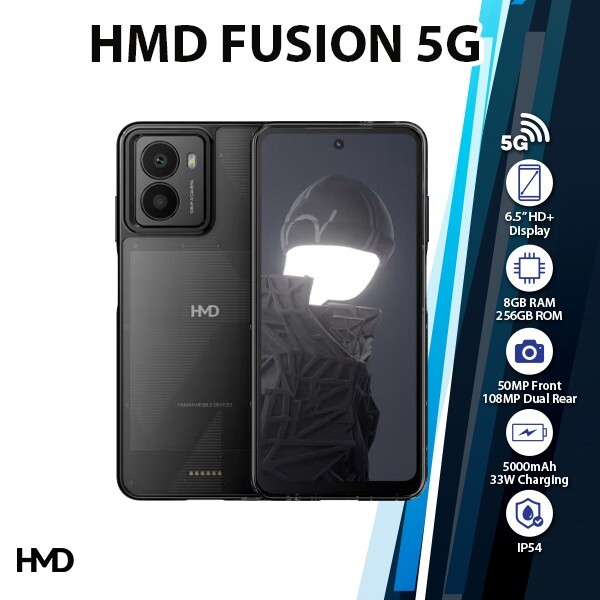 HMD Fusion 5G Android Cell Phone (Black/8GB+256GB/Unlocked/Dual SIM/NEW)