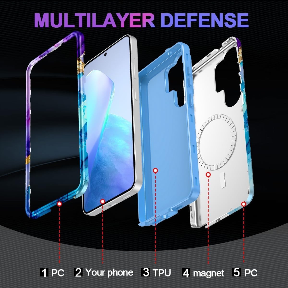 Full Body Protection Slim Shockproof Rugged Case for Galaxy S26 Ultra 6.9 Inch [