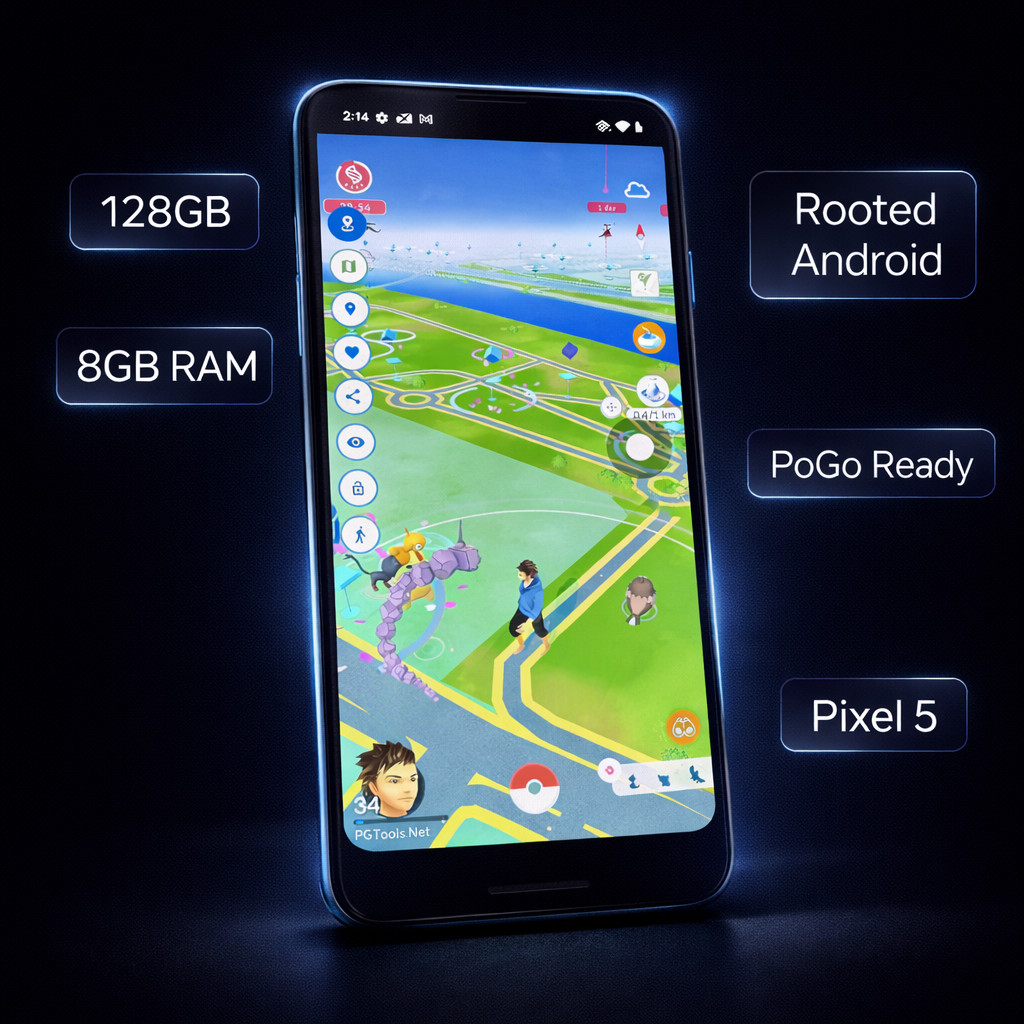 Google Pixel 5 (128GB) – 8GB RAM – Rooted *Pokemon Go Spoofing Phone*