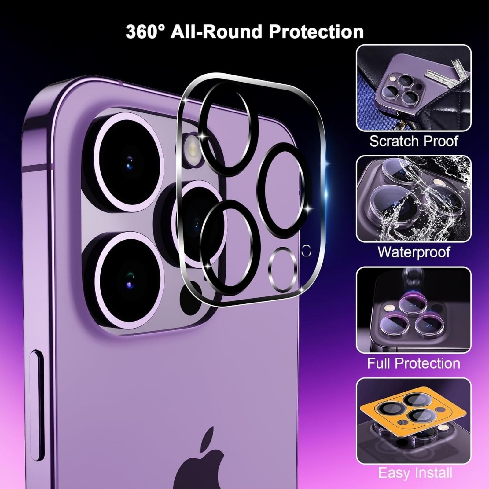 6Pack IPhone 13 Pro Max Screen Protector Glass HD Transparency Camera Lens Clear