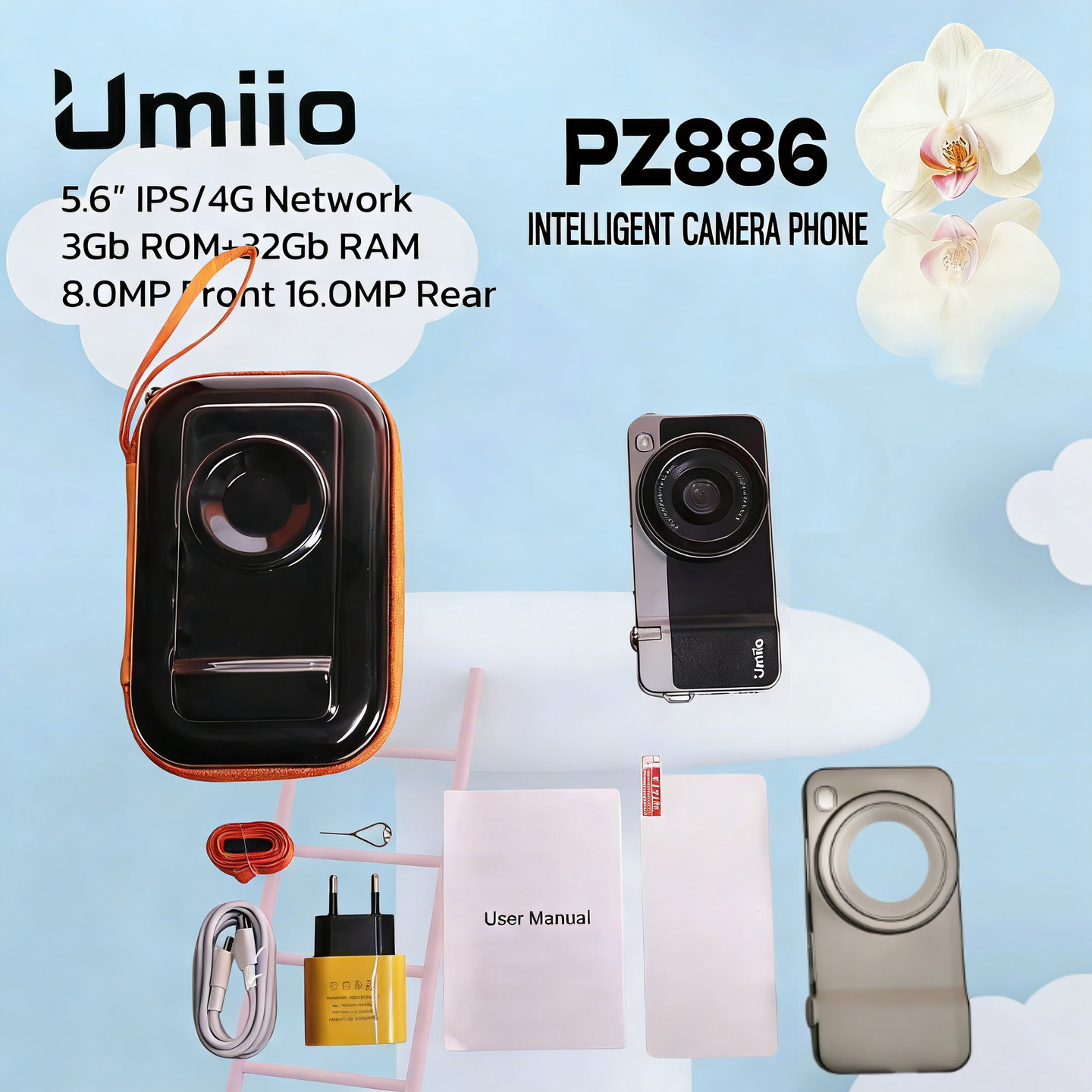 Umiio 5.6 inch 4G Android 10.0 smartphone, camera, phone, can take pictures