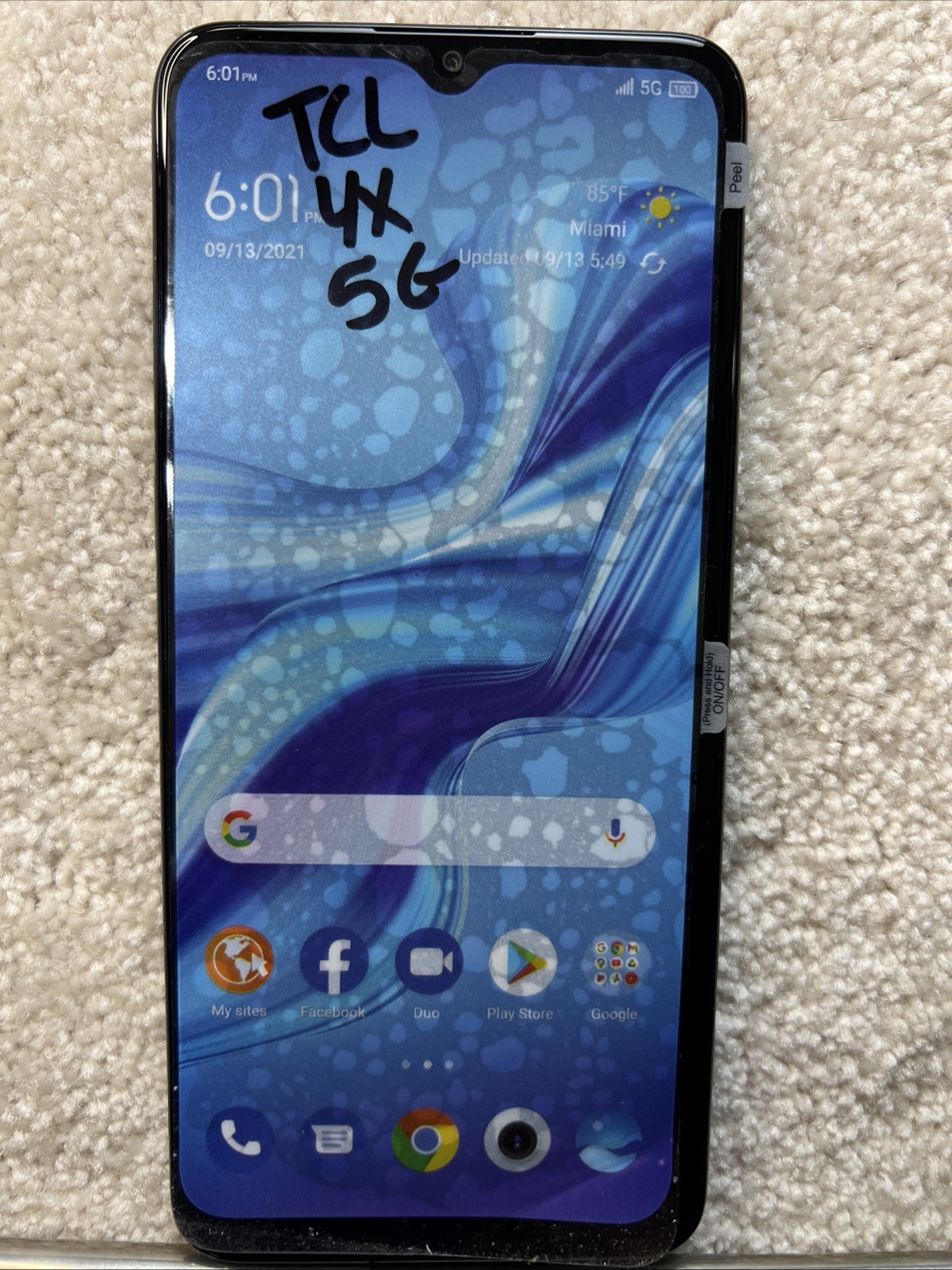 TCL 4X 5G TracFone LOCKED Black Android 11 Smartphone, 64GB NEW Phone Only