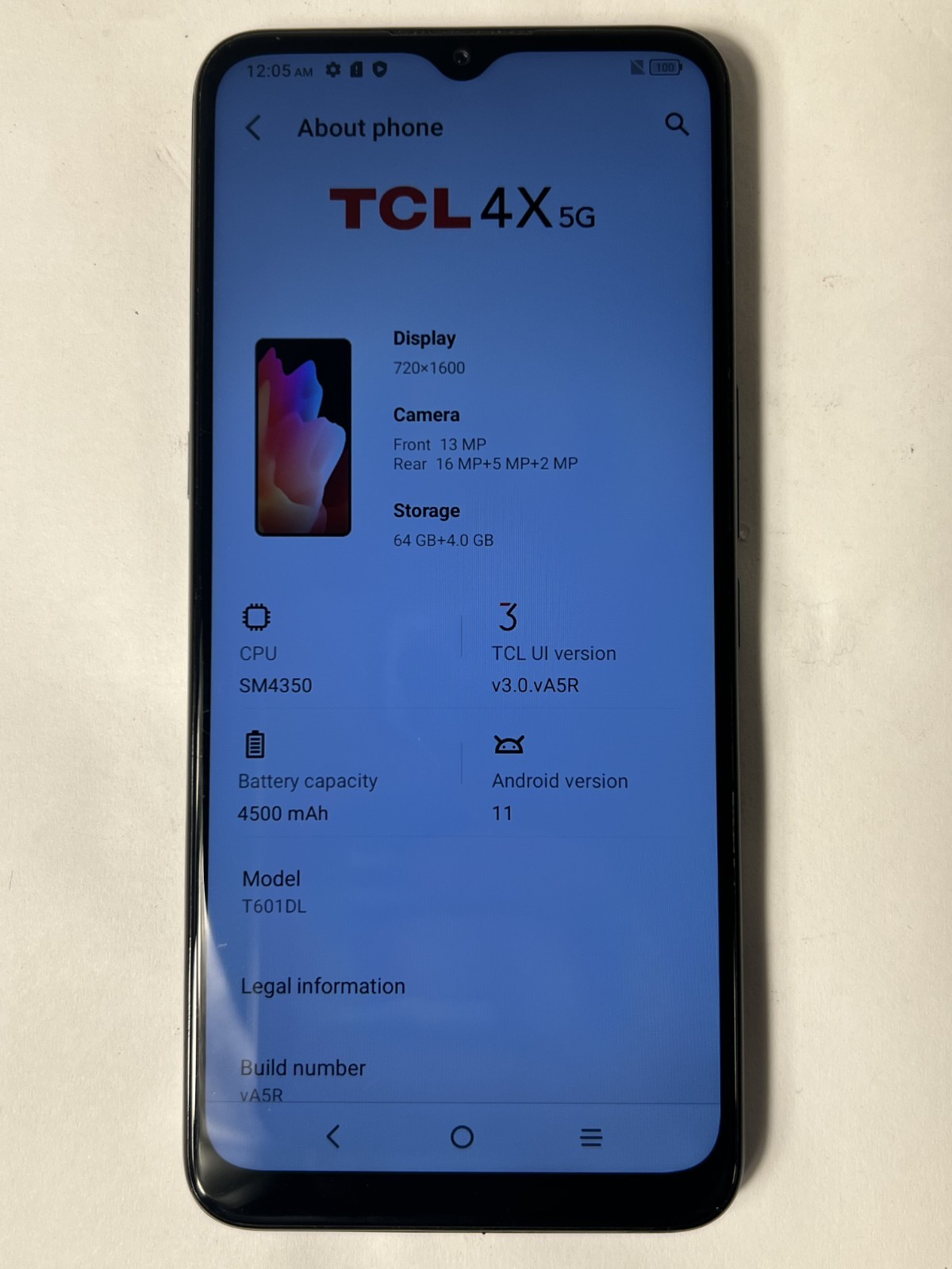 TracFone TFW StraightTalk T601DL TCL 4X 5G (64GB) – Black – Tested Working NICE!