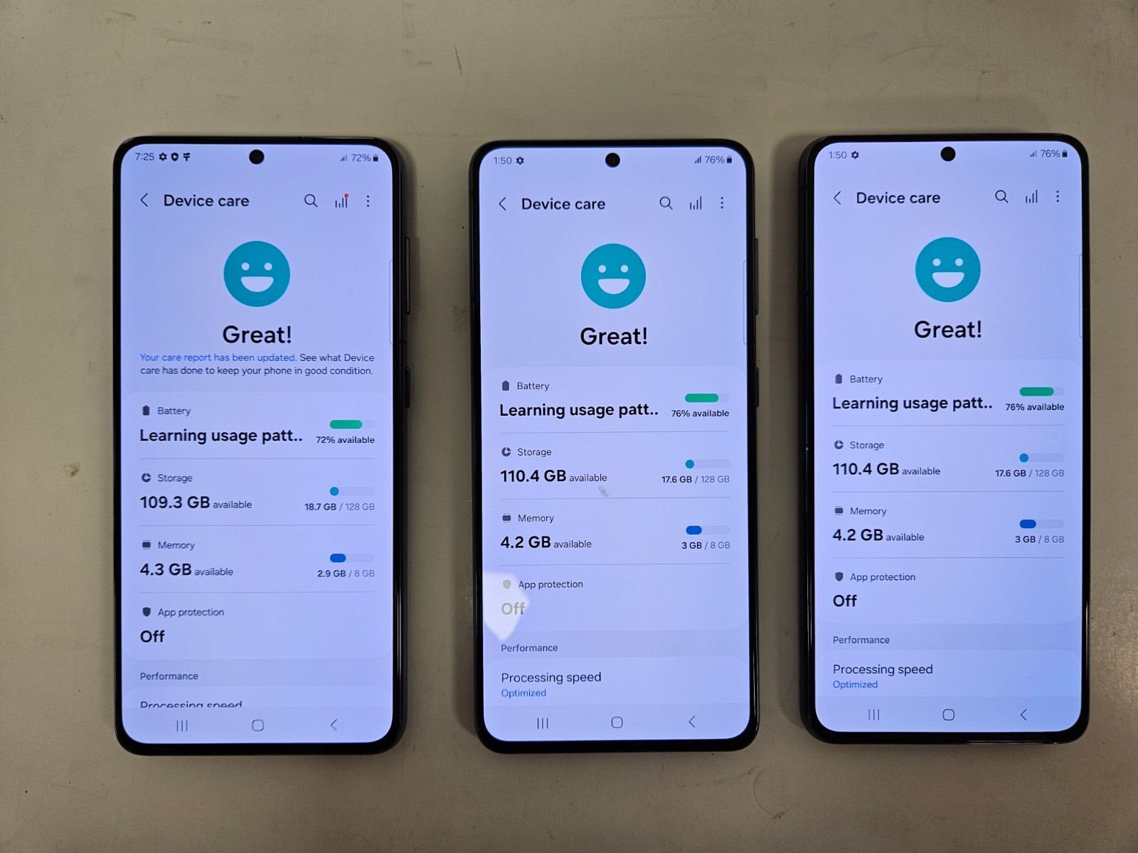 Lot of 3 Samsung galaxy s21 5G SM-G991U1 128GB/8GB *READ