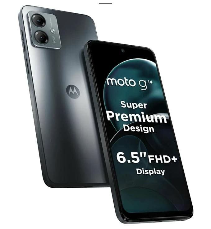 Motorola G14 (Gray, 4GB RAM, 128GB Storage) | Hatke Style, Hatke Entertainme