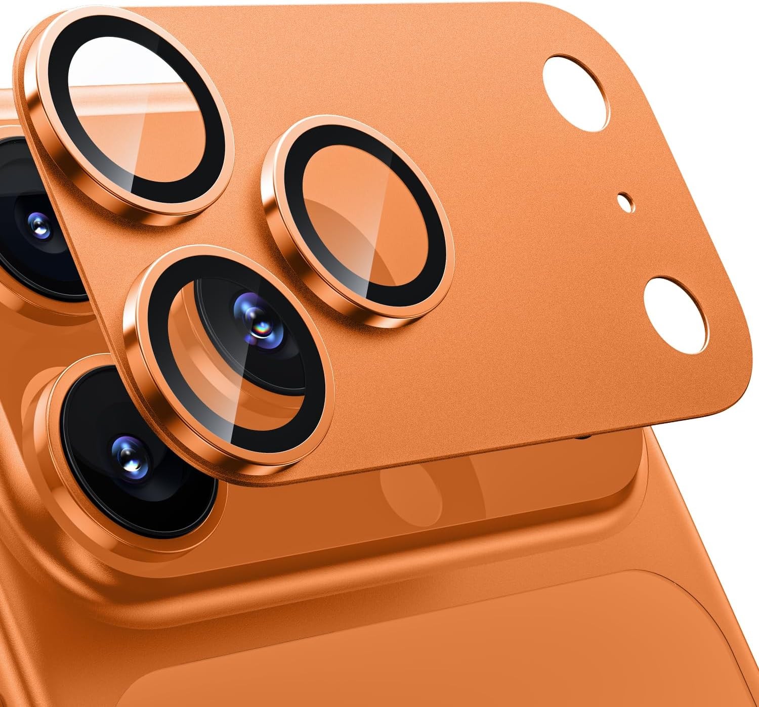 Camera Lens Protector for iPhone 17 Pro Max – Metal Aluminum Alloy, Orange Titan
