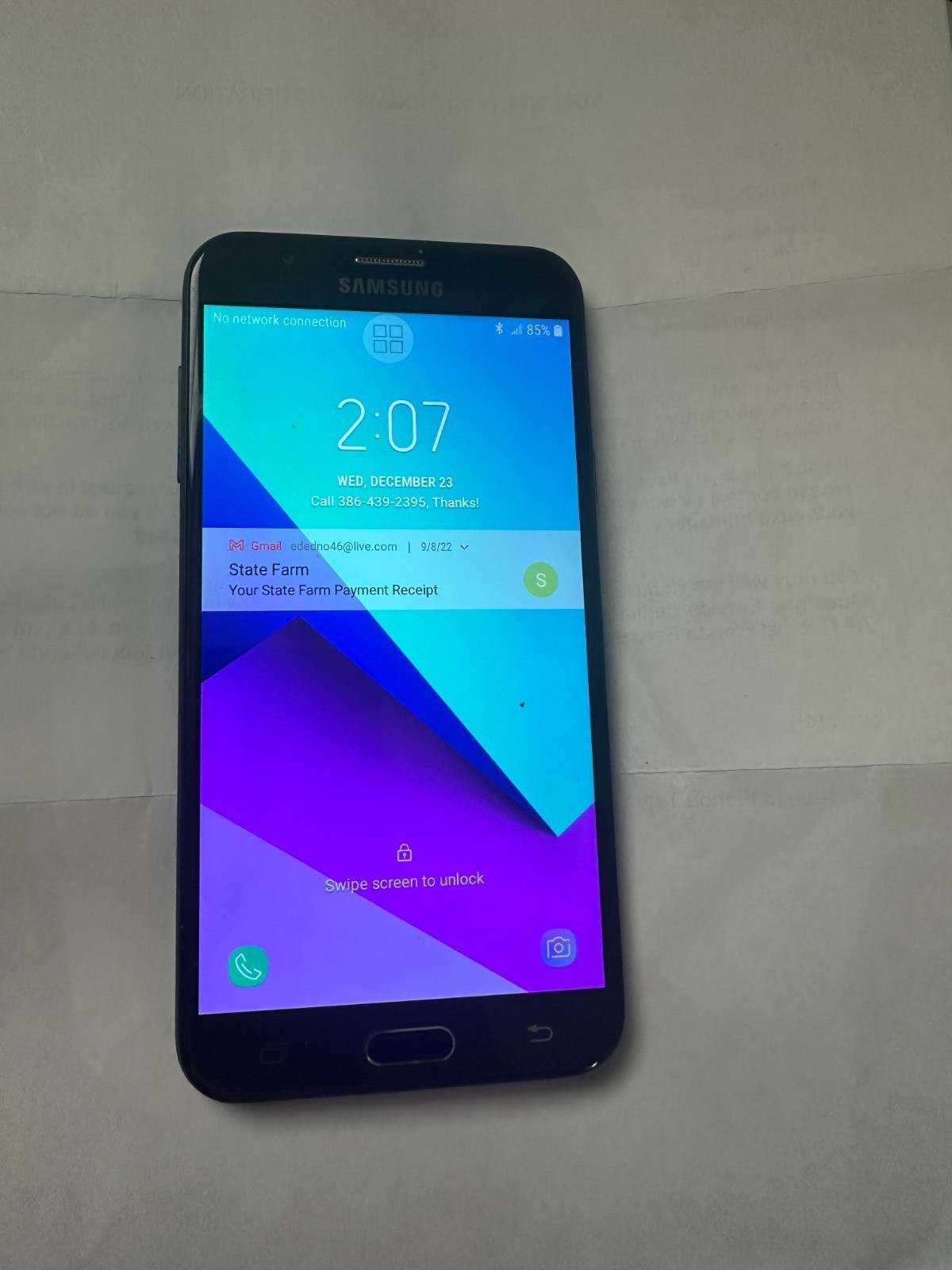 Samsung SM-J727U Galaxy J7 Prime Smartphone used, locked.