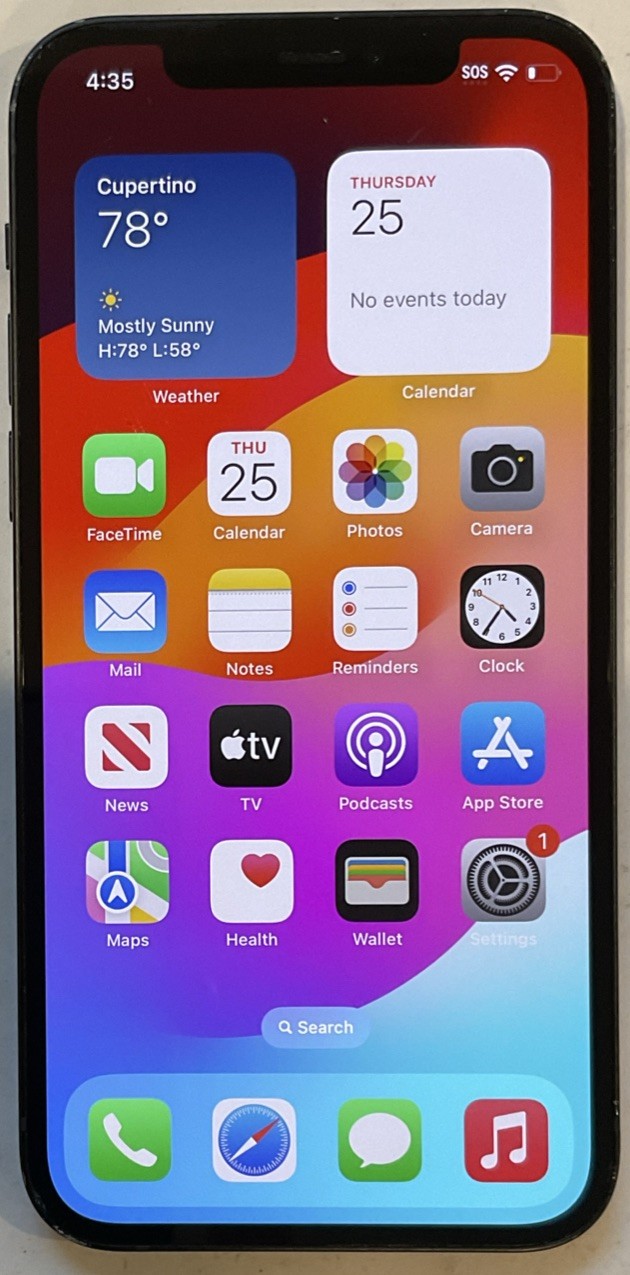 USED BLACK GSM UNLOCKED iPhone 12, 256GB A2172 MGEF3LL/A, 86% BATTERY iOS 17.6.1