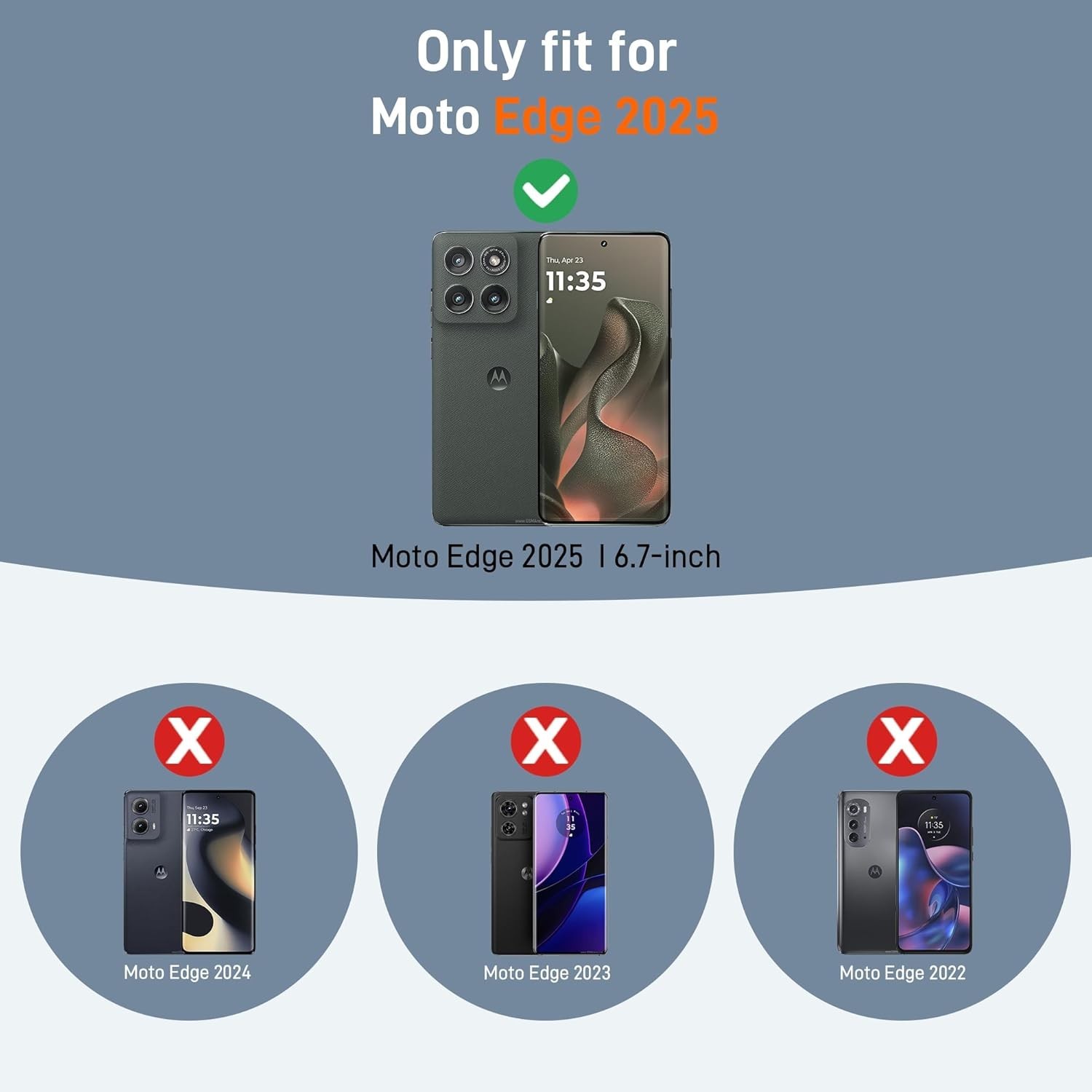 for Motorola Moto Edge (2025) Case with Slide Camera Cover & Screen Protector