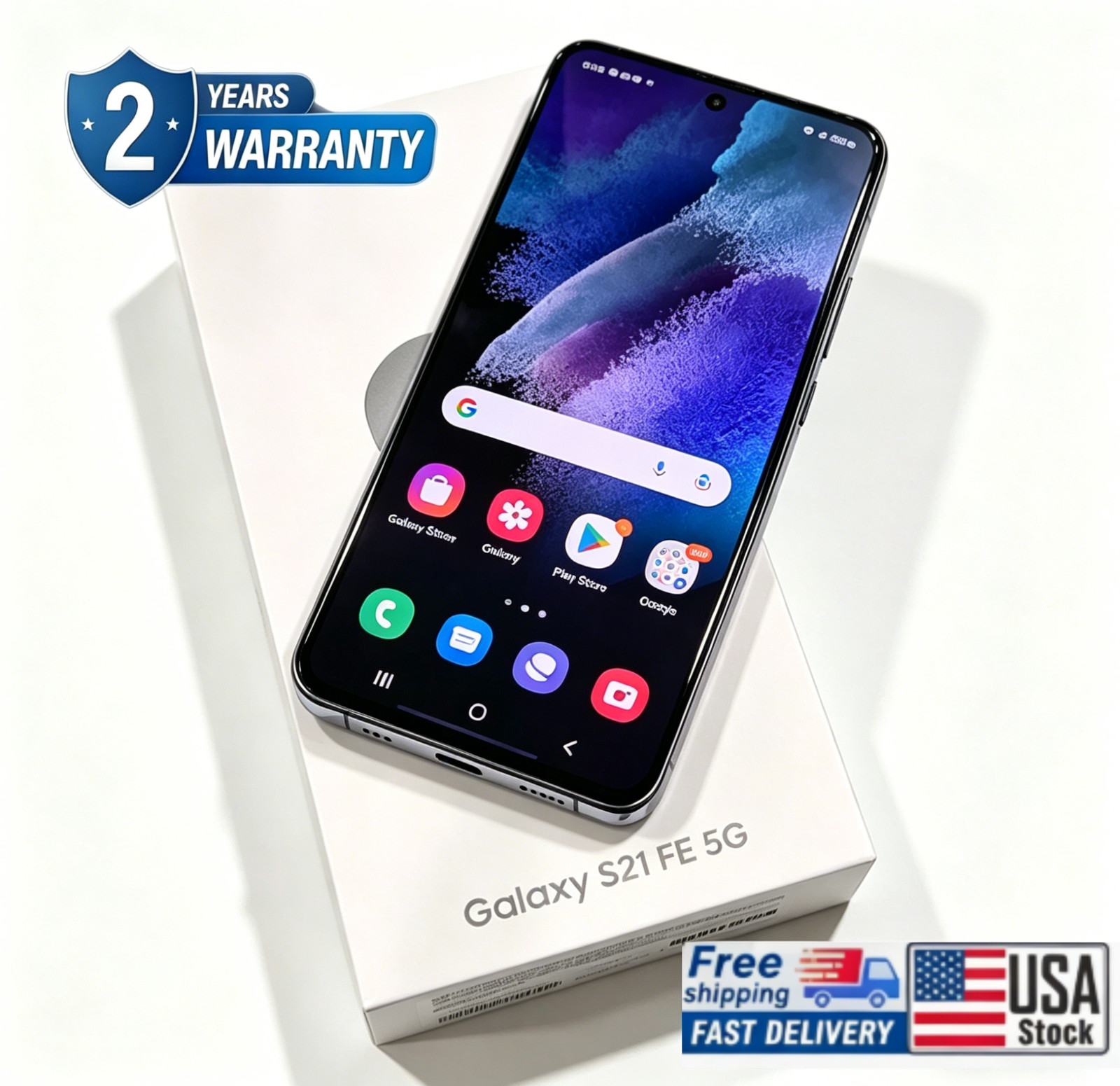 Brand New Samsung Galaxy S21 FE 5G SM-G990U1 128GB+6GB 6.4″ Unlocked BLACK