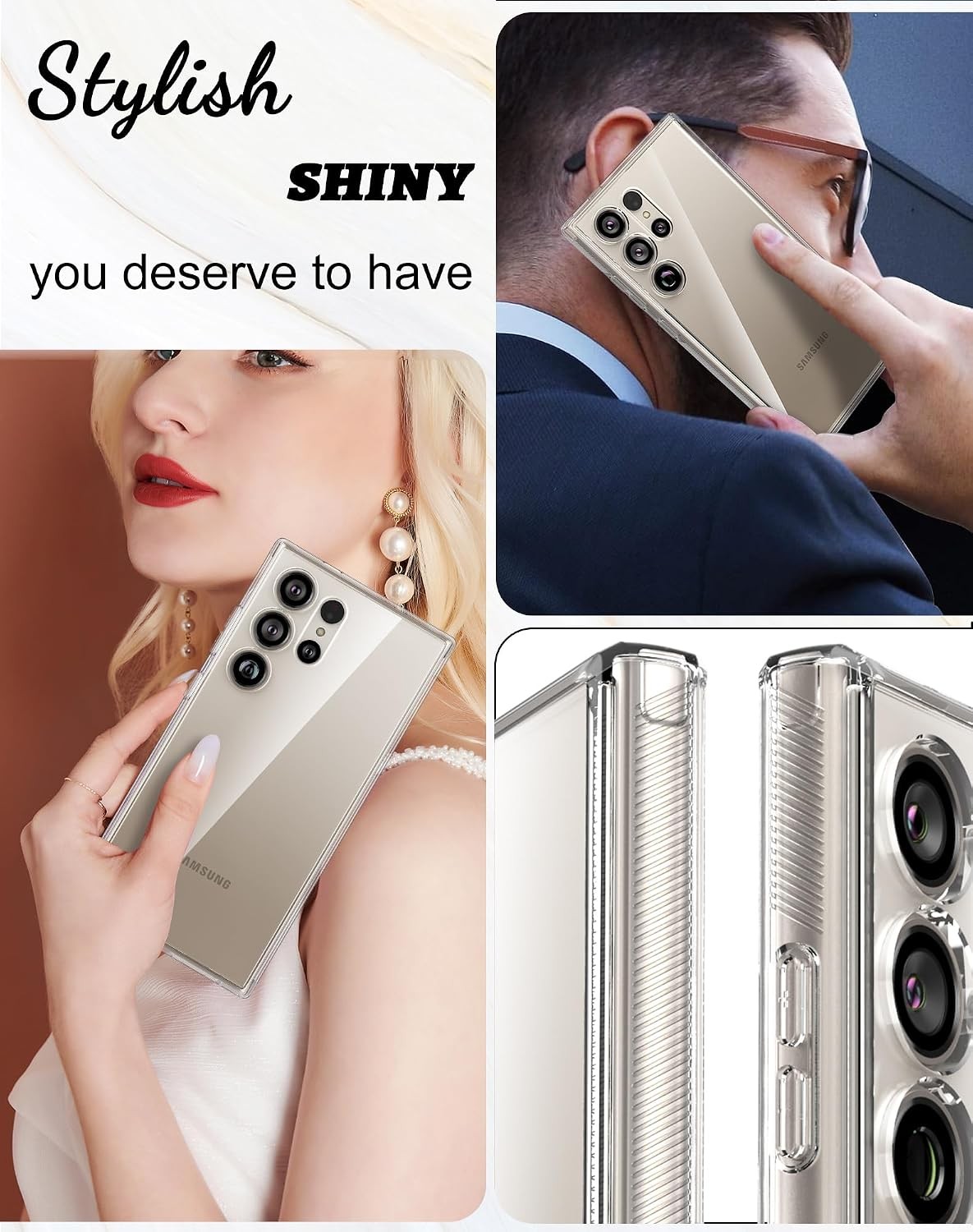 Premium PC+TPU Shockproof Case & Tempered Glass Screen Protector for Samsung S24