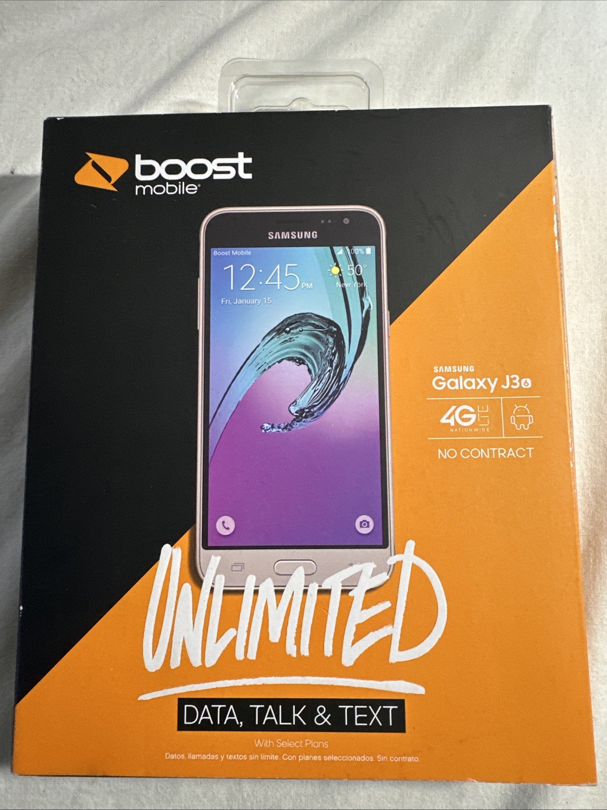 Samsung Galaxy J3 6 Gold Phone Boost Mobile 4G LTE Prepaid NEW Read HTF