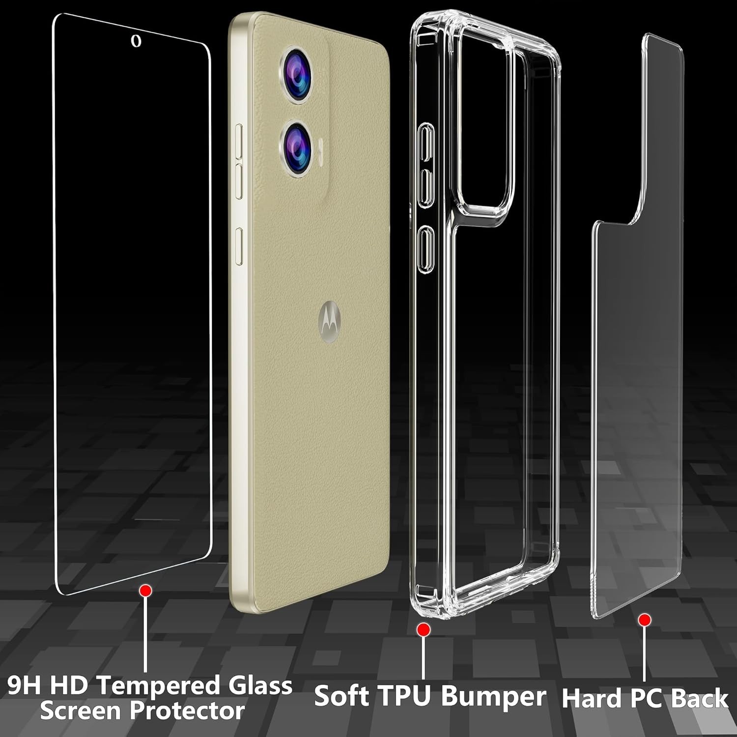 For Motorola Moto G Stylus 5G 2024 Clear Case W/ 1x Screen Protector, Soft Cover