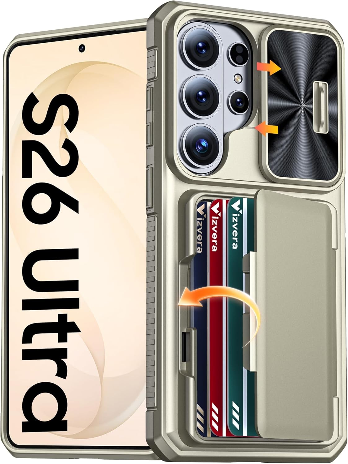 Rugged Shockproof Silicone Wallet Case for Samsung Galaxy S26 Ultra RFID Full Bo