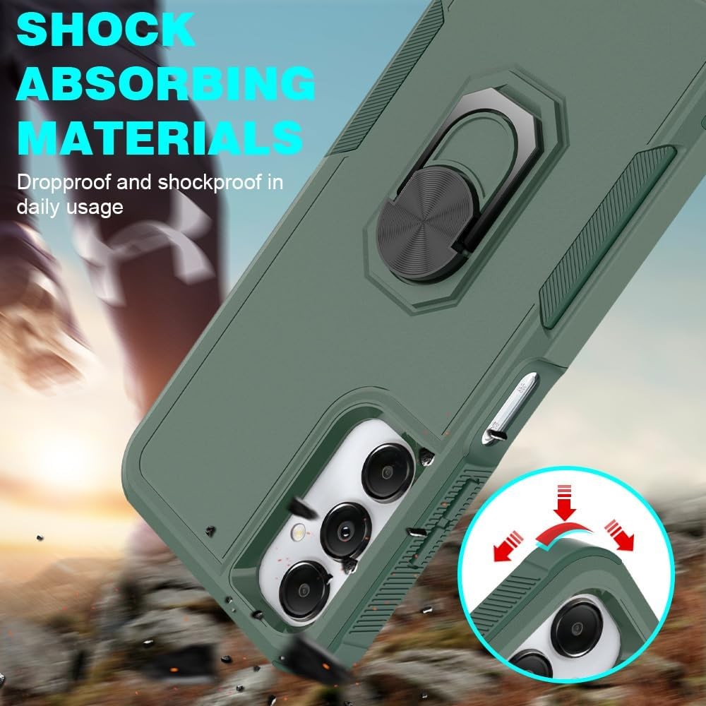 Samsung Galaxy A05s Case, Dual Layer Shockproof Magnetic Kickstand Phone Case