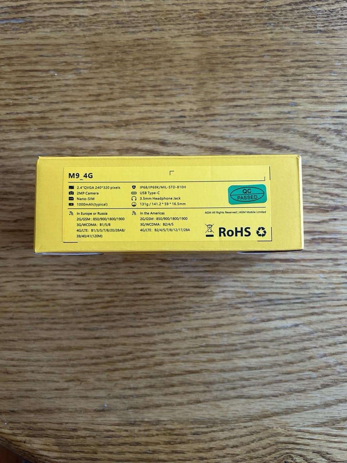 AGM M9 4G Black Bar Phone 2.4in 2MP USB-C 48MB 2G/3G/4G LTE GSM