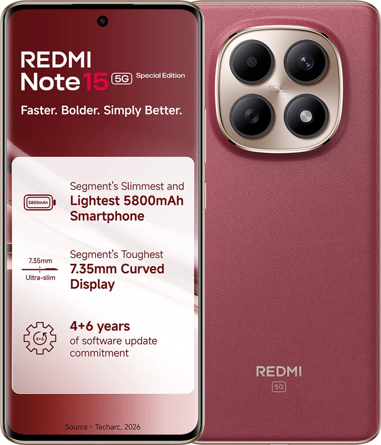 REDMI Note 15 SE 5G (Crimson 128 GB 8 GB RAM) Snapdragon 6 Gen 3 Global Version.