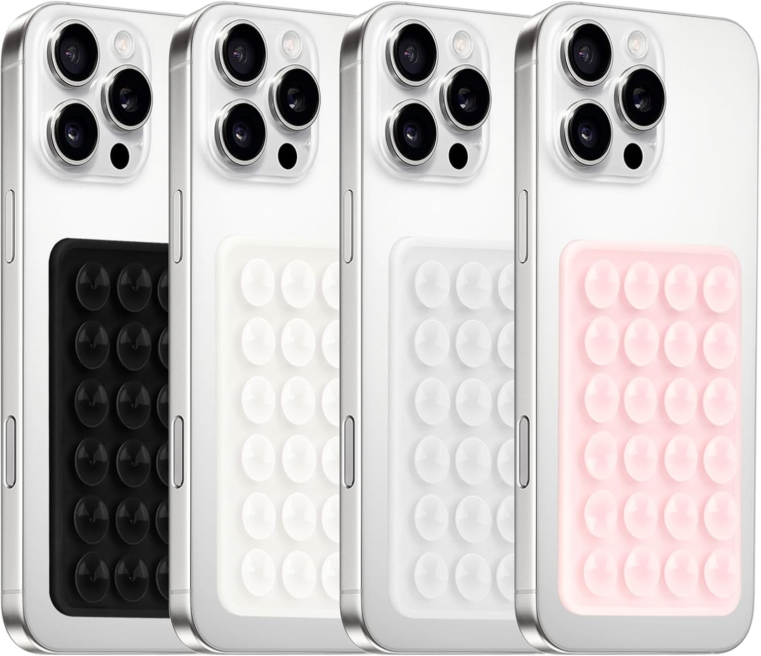4Pack Silicone Suction Phone Case Mount, Hands-Free Phone Accessories Holder for