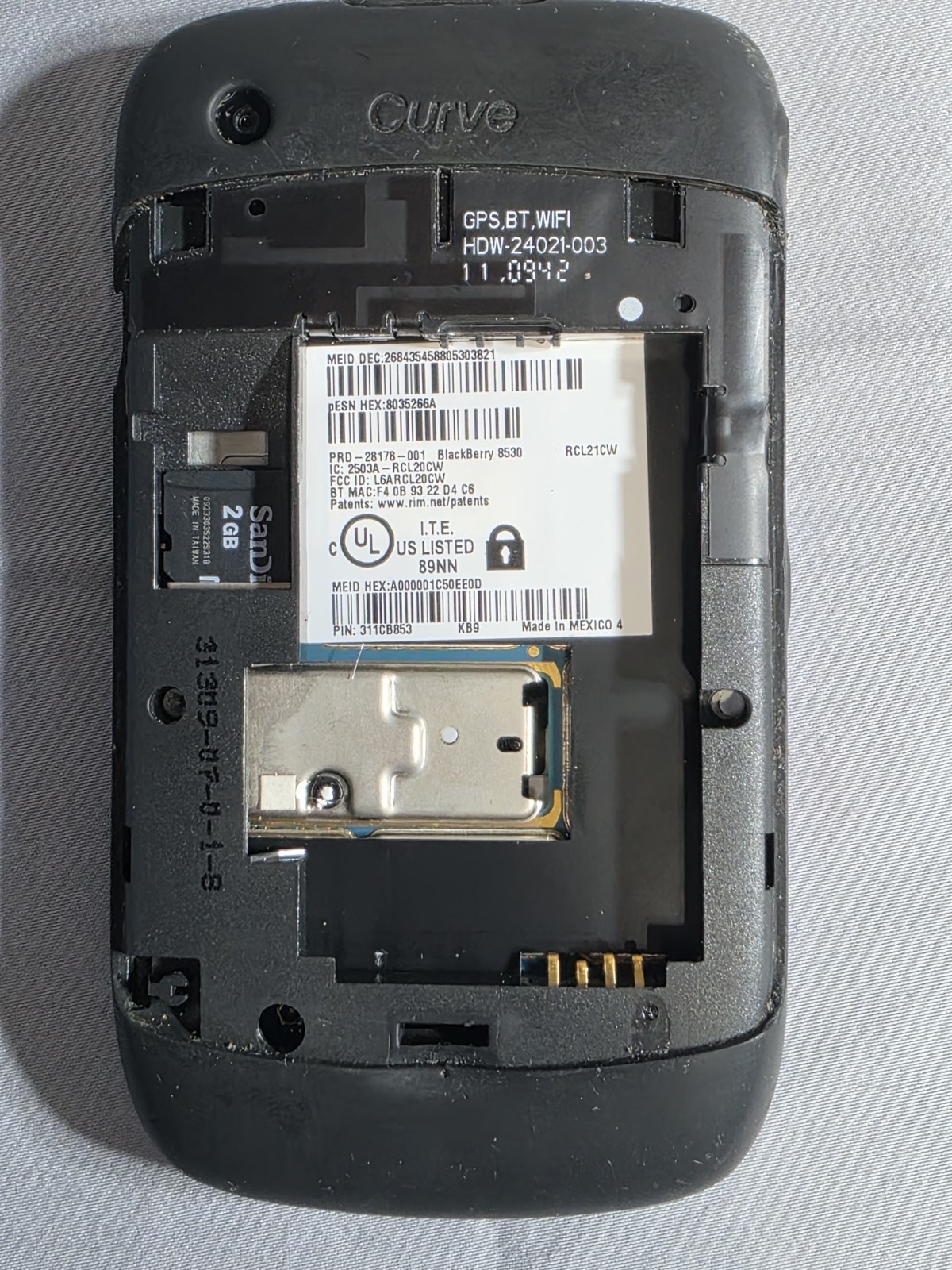BlackBerry Curve 8530 Purple Verizon Smartphone AS-IS