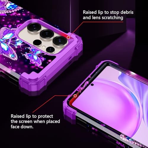Galaxy S25 Ultra Rugged Heavy Duty Shockproof Full Body Case, Hard PC & TPU Bump