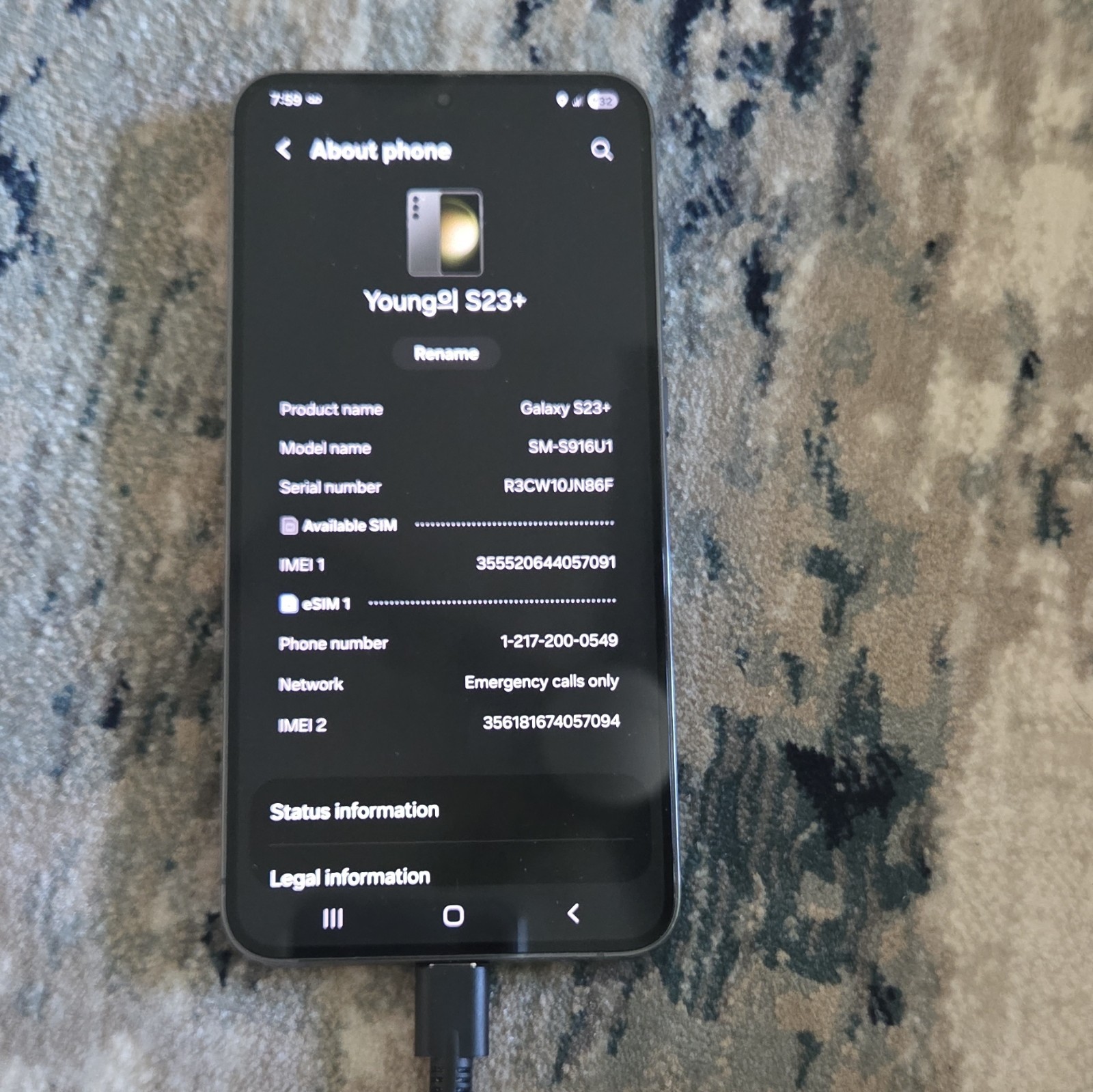 Samsung Galaxy S23+ SM-S916U1 512GB 8GB RAM Gray Slate Android Dual SIM