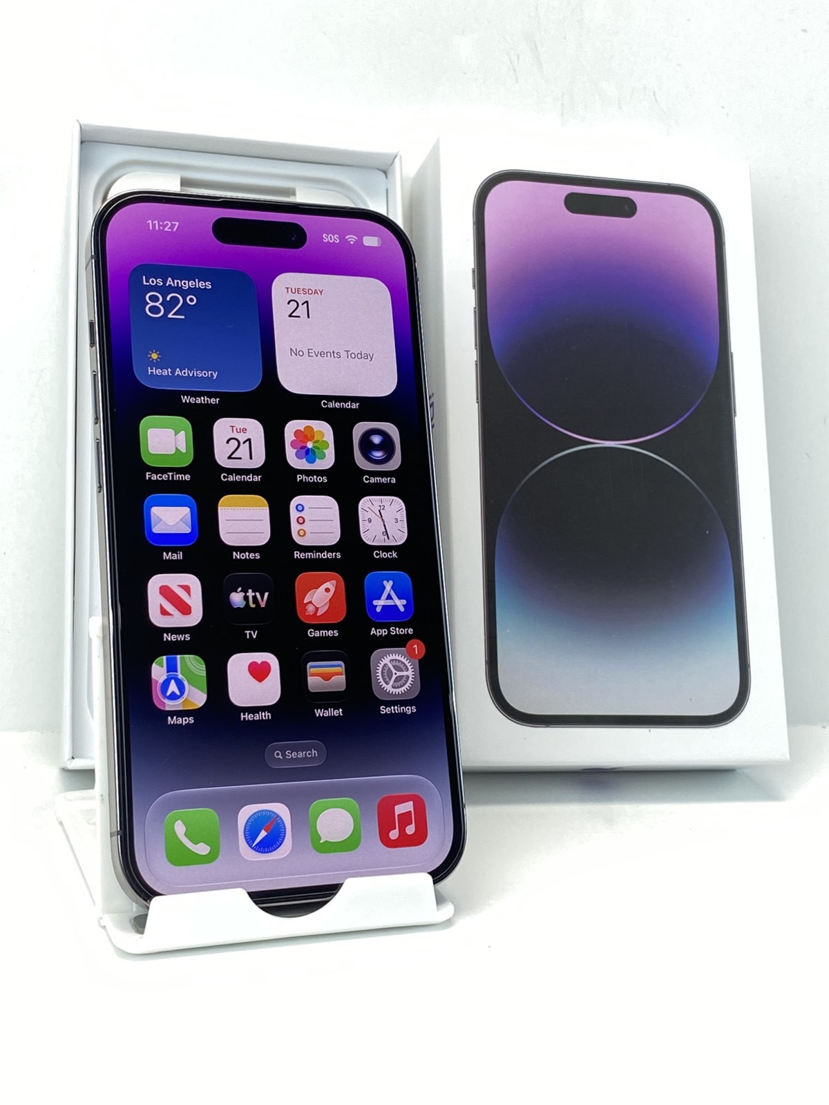 Apple iPhone 14 Pro A2650 128GB Deep Purple 98% battery health Unlocked phone