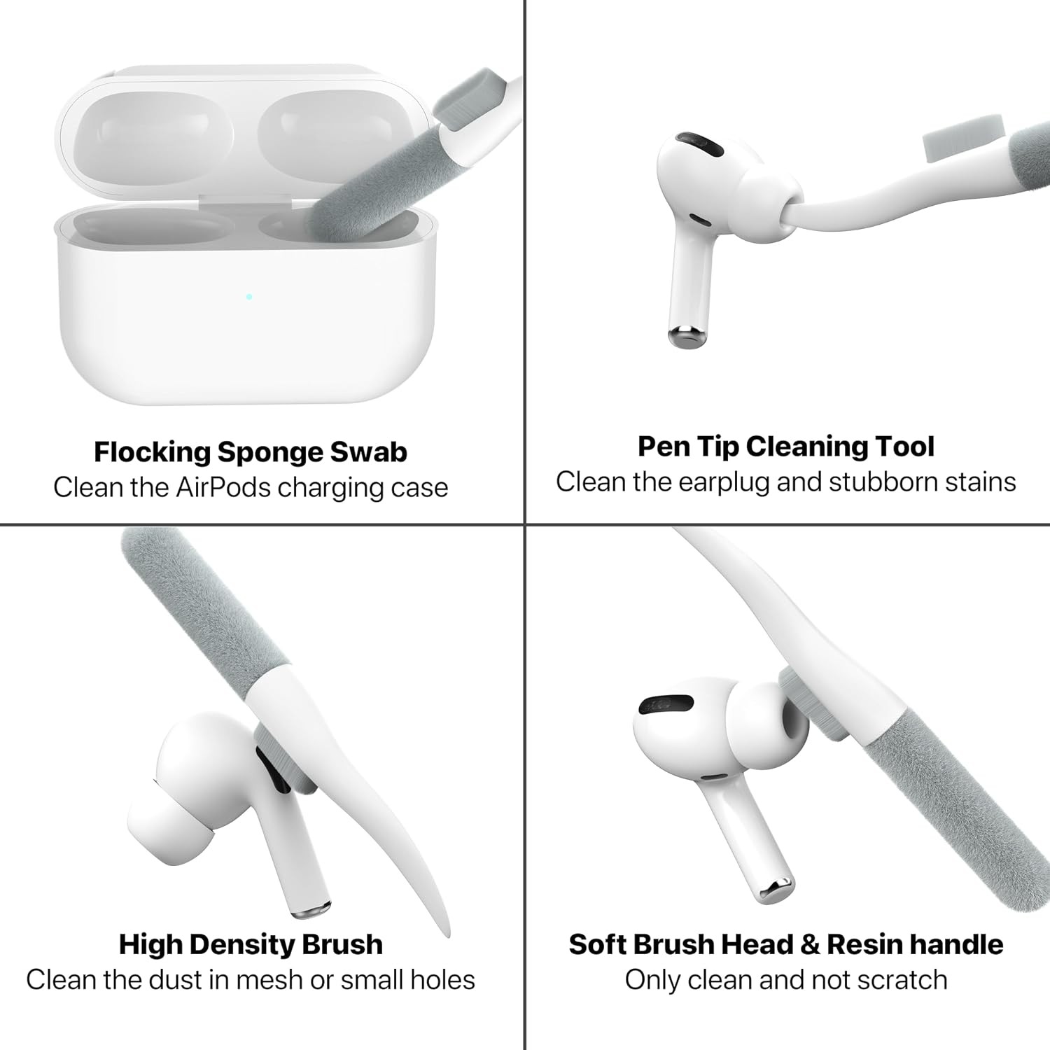 Shockproof Protective Cover Case with Lock & Cleaning Kit for AirPods Pro 1st/2n