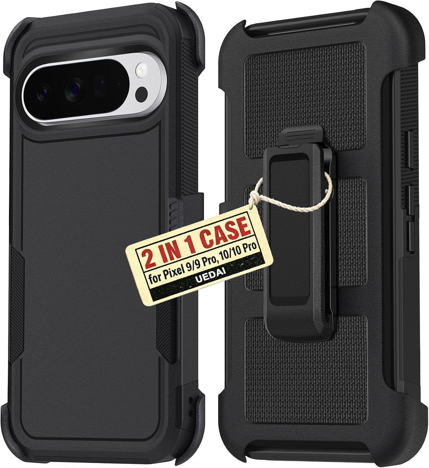 2 in 1 Case for Google Pixel 9 10 Pro Heavy Duty Shockproof Holster with Kicksta