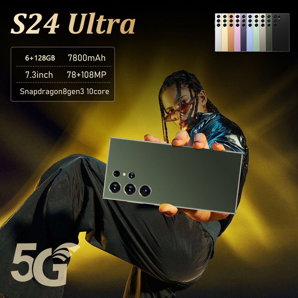 New S24 Ultra 5G Smartphone 7.3″ Factory Unlocked Android Cellphones Dual SIM