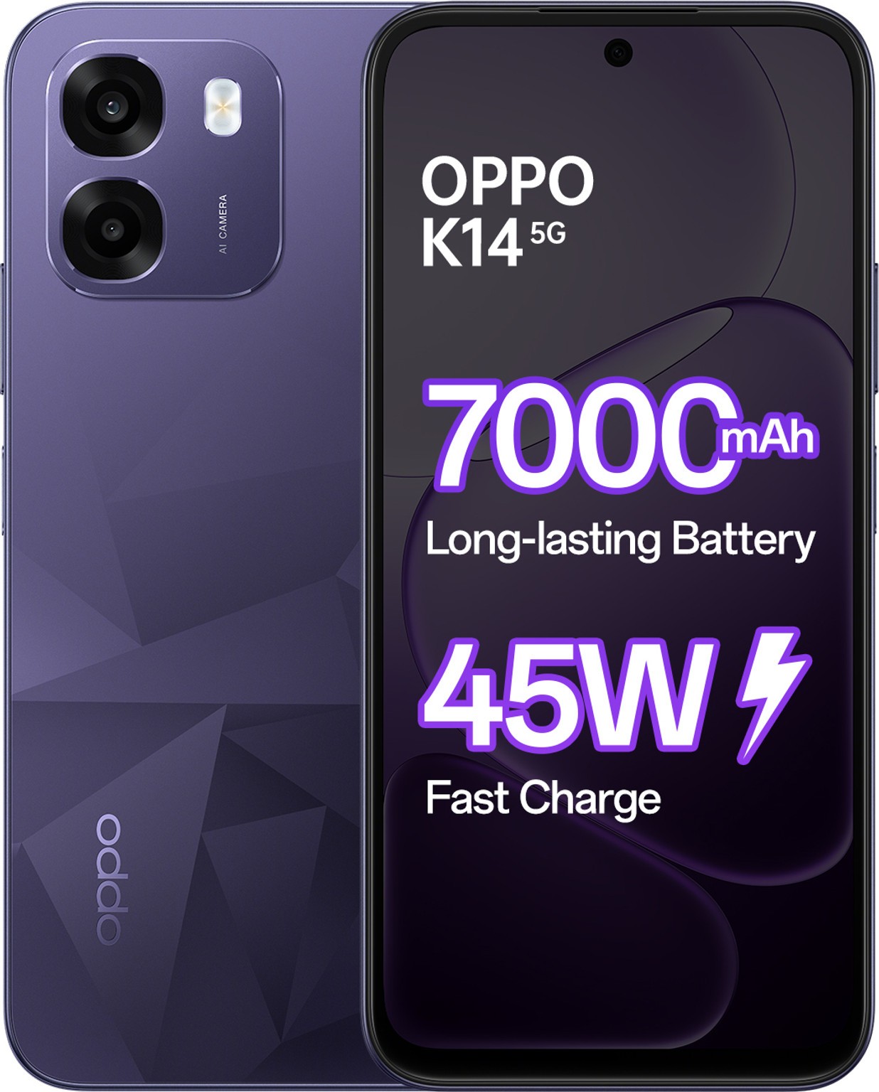 OPPO K14 5G (Violet, 256 GB 6 GB RAM) 6.75 inch Dimensity 6300 Global Version.
