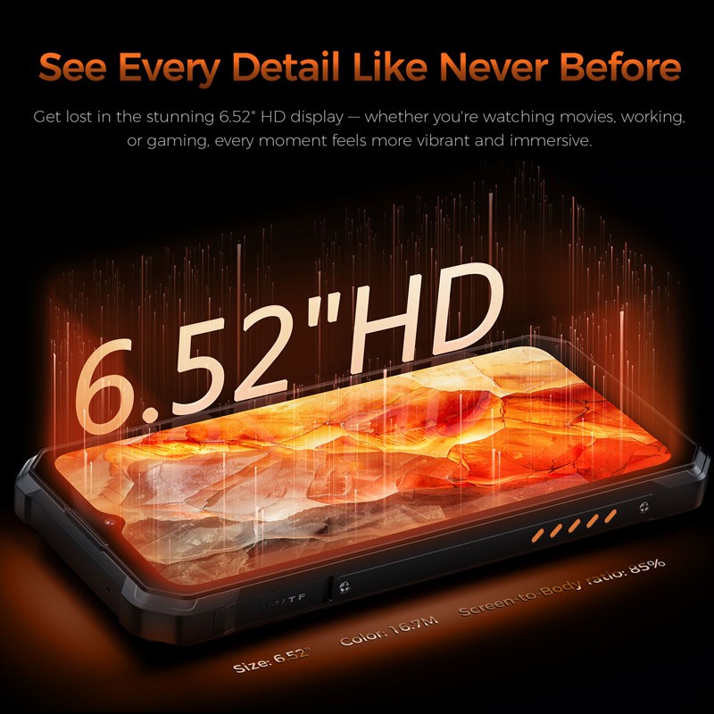 OUKITEL WP53 PRO 4G LTE Rugged Phone Android 15 Mobile Waterproof Camping Light