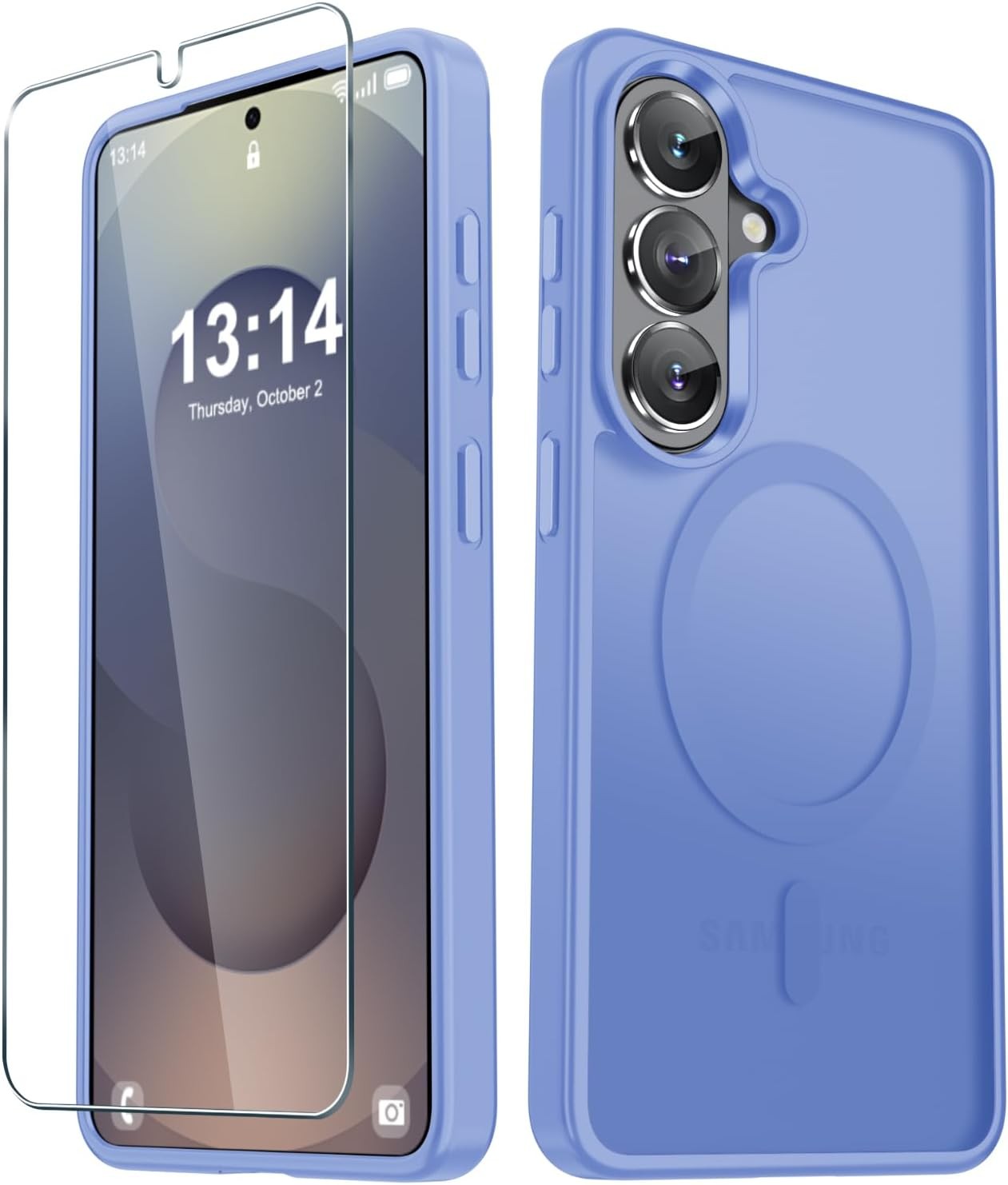 YENAPOON Purple Case for Samsung Galaxy S26+ Plus, Matte Magnetic, Shockproof De