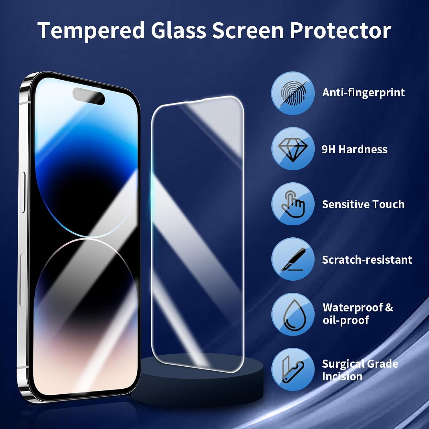3PCS Screen Protector for iPhone 14 Pro Max 6.7 Inch Tempered Glass Scratch Bubb