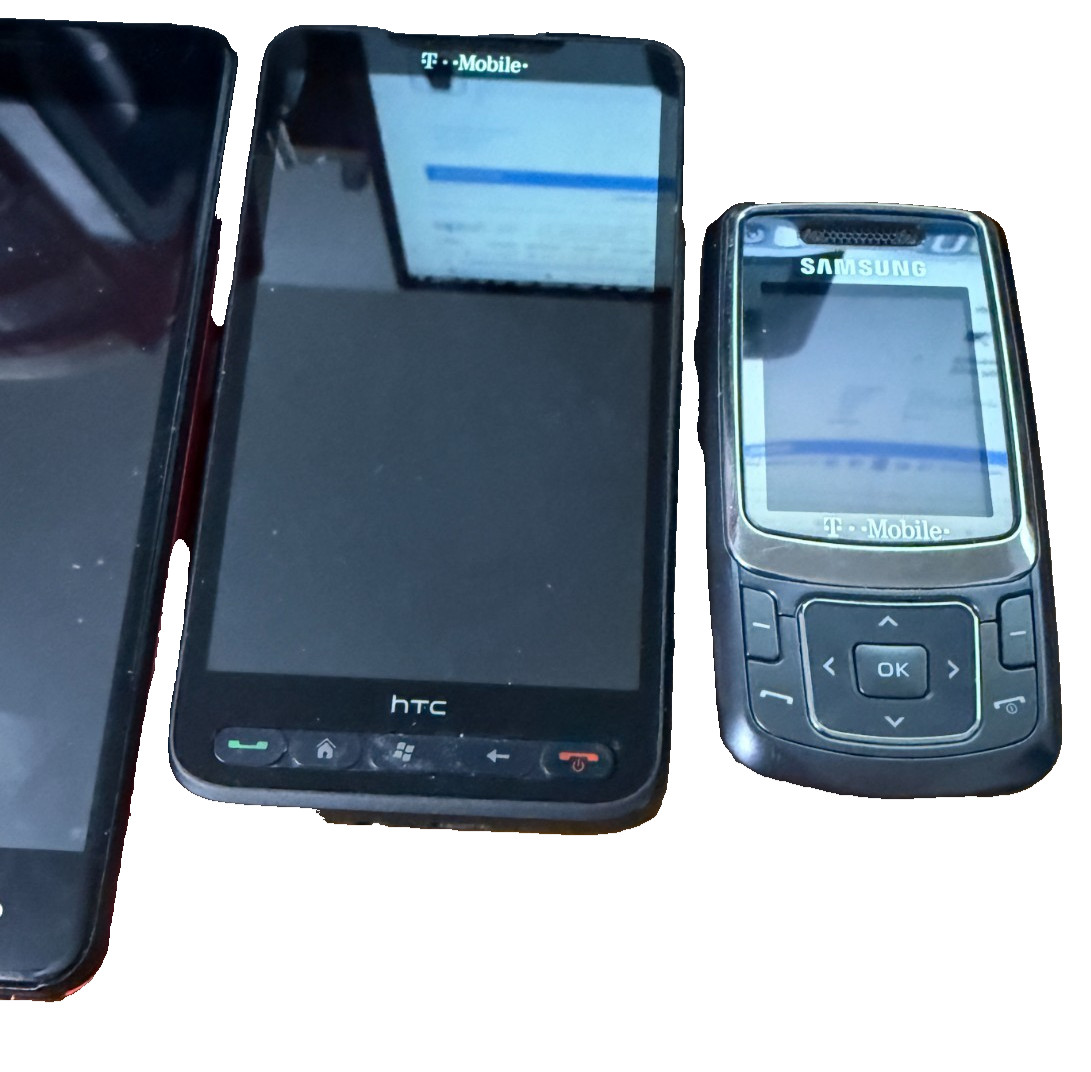Parts or Repair As-Is 4 Phones (Samsung-HTC-MAZE-ISUS) good shape UNTESTED