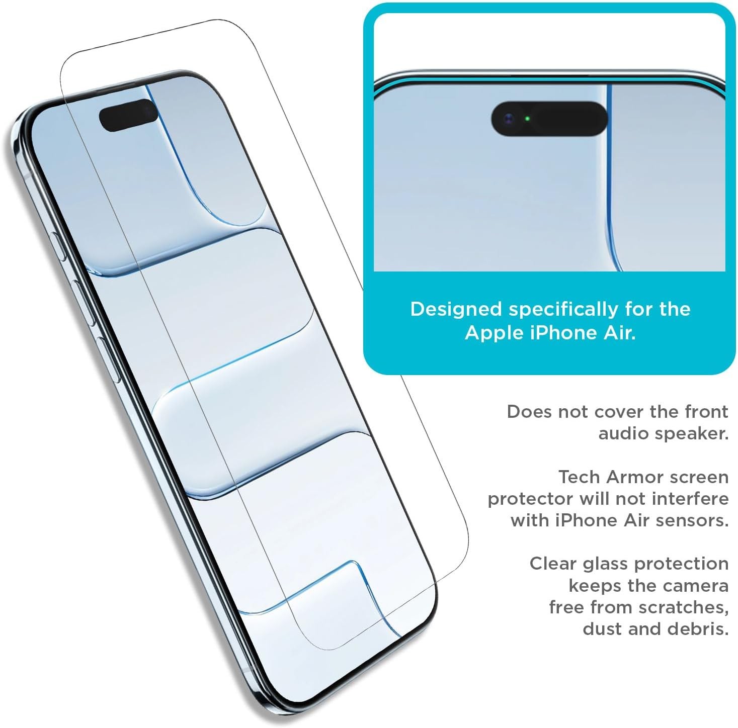 3PCS Screen Protector for iPhone 17 Air 6.5 Inch Ballistic Tempered Case Friend