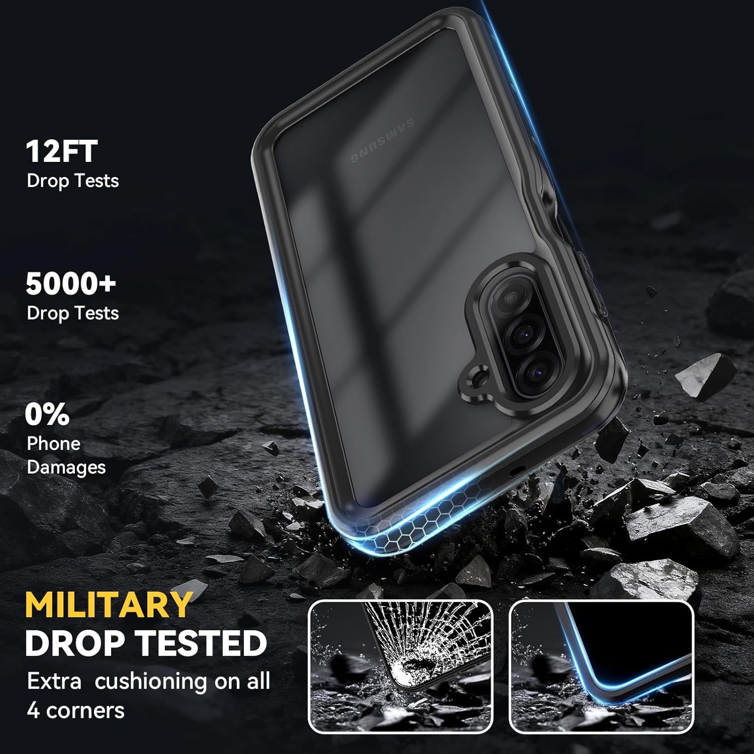 Rugged Shockproof Case for Samsung Galaxy A17 5G, IP68 Waterproof & Dustproof