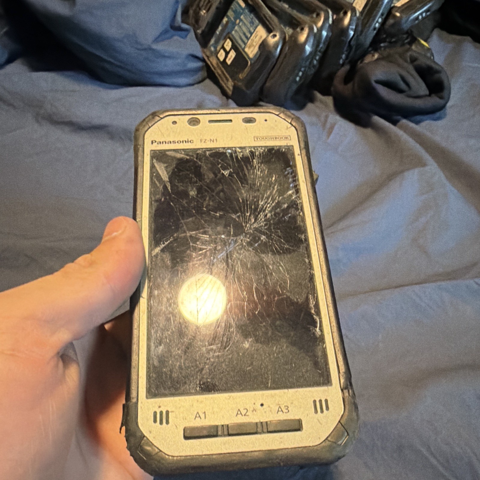 Panasonic Toughbook FZ-N1 Rugged Smartphone Black/Gray 16GB Cracked Screen