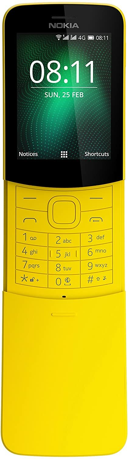Unlocked Original Nokia 8110 4GB Dual Sim 4G International Version Phone Yellow