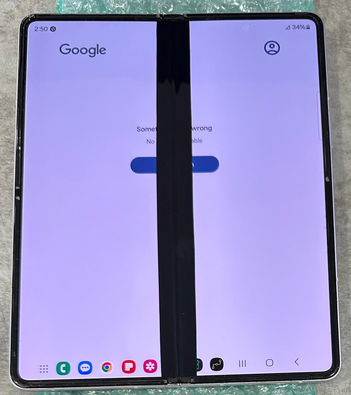 AS-IS Samsung Galaxy Z Fold3 SM-F926U – 256GB – Phantom Silver Damaged